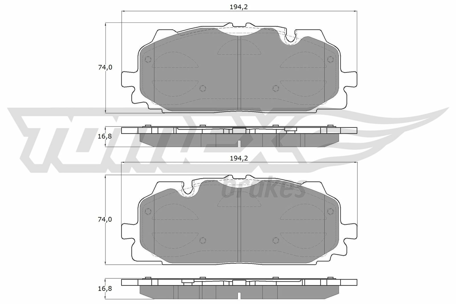 Sada brzdových destiček, kotoučová brzda TOMEX Brakes